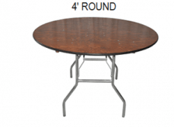 4ft Round Wooden Table