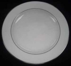 China Dinner Plate 10 (White w/Platinum trim)